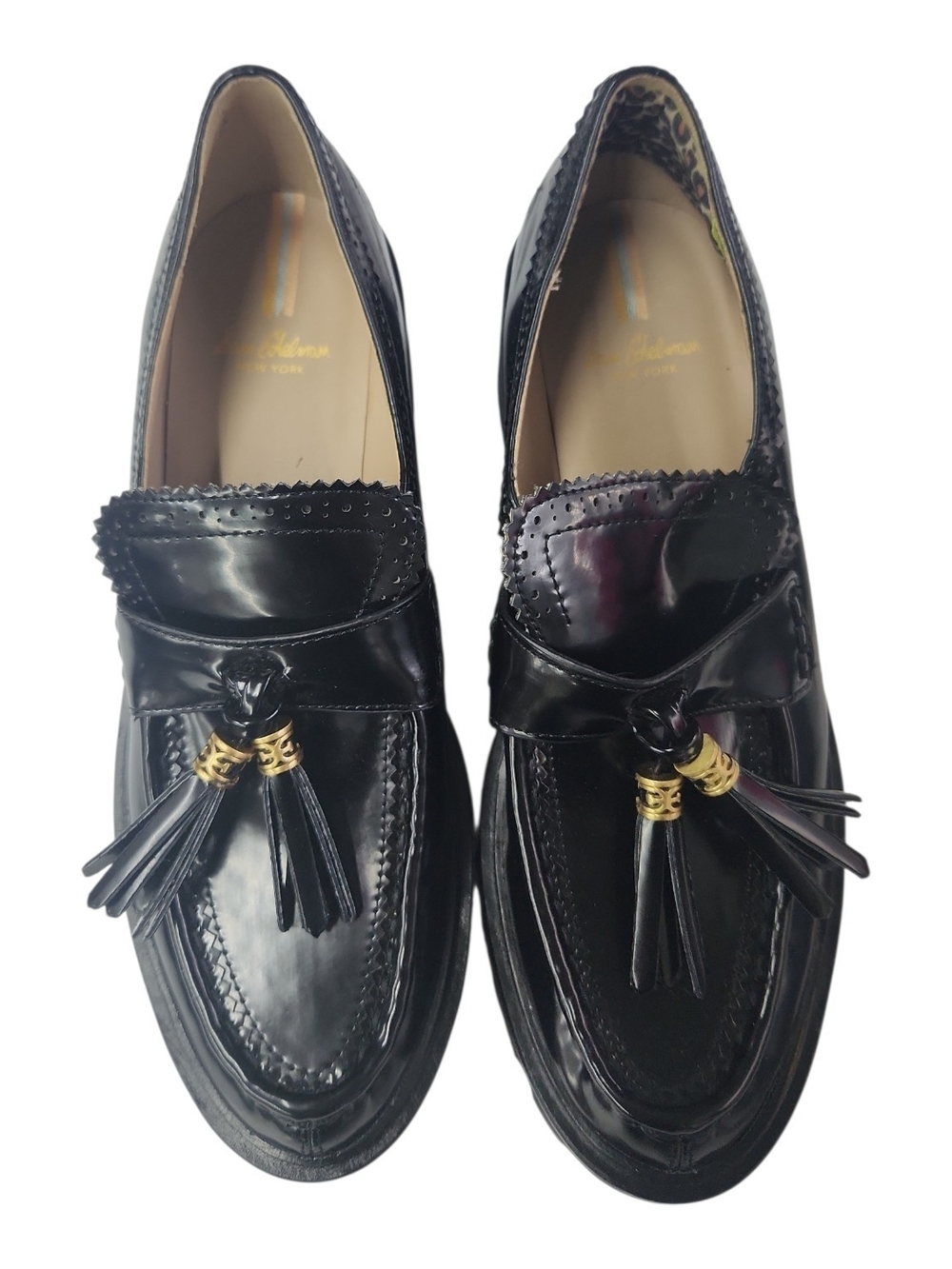Sam Edelman Black Patent Tassel Loafers